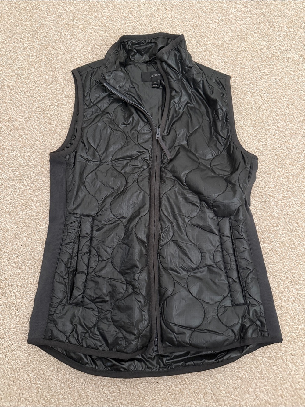 J. Crew Black Quilted Sleeveless Vest